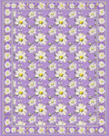 Lavender Daisies Bees Whimsical Rug - Cutout View