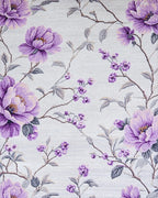 Lavender Floral Branch Arrangement Rug - Cutout View