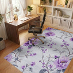 Lavender Floral Branch Arrangement Rug - Office View