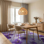 Lavender Floral Branches Artistic Arrangement Rug - Dining Room View