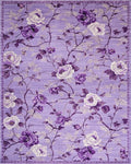 Lavender Floral Vine Branch Rug - Cutout View