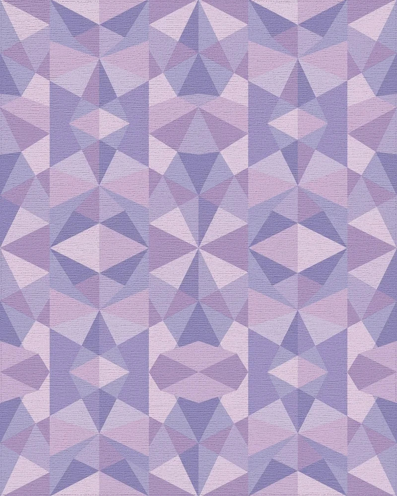 Lavender Geometric Crystal Tessellation Rug - Cutout View
