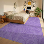 Lavender Purple Botanical Vine Rug Bedroom View