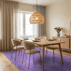 Lavender Purple Botanical Vine Rug Dining Room View