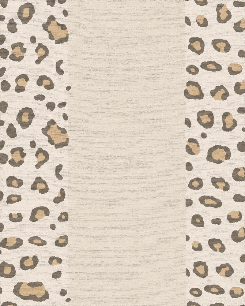 Leopard Spots Cream Neutral Texture Rug - Cutout View