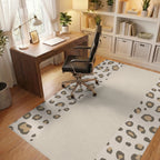 Leopard Spots Cream Neutral Texture Rug - Office View