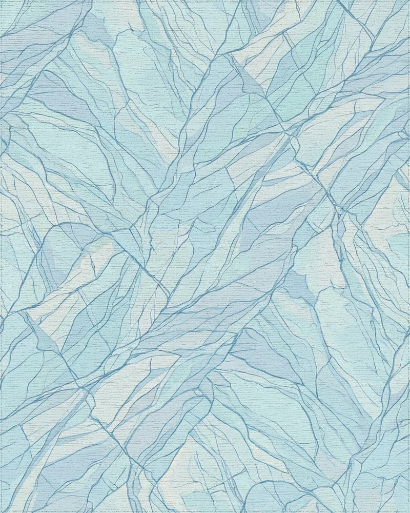 Light Blue Cracked Ice Texture Rug - Cutout View