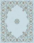 Light Blue Floral Garden Medallion Rug - Cutout View