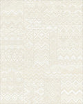 Light Cream Patchwork Geometric Rug - Cutout View