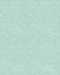 Light Teal Wavy Landscape Art Rug - Cutout View