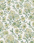 Light Yellow Green Floral Vine Rug - Cutout View