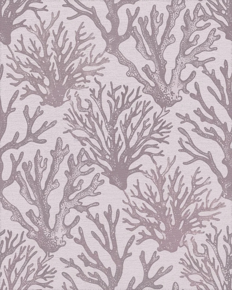 Lilac Coral Botanical Texture Rug - Cutout View