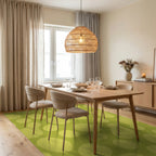 Limoge Green Organic Shapes Rug Dining Room View