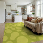 Limoge Green Organic Shapes Rug Living Room View