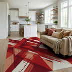 Modern Red Crimson Rug - living_room