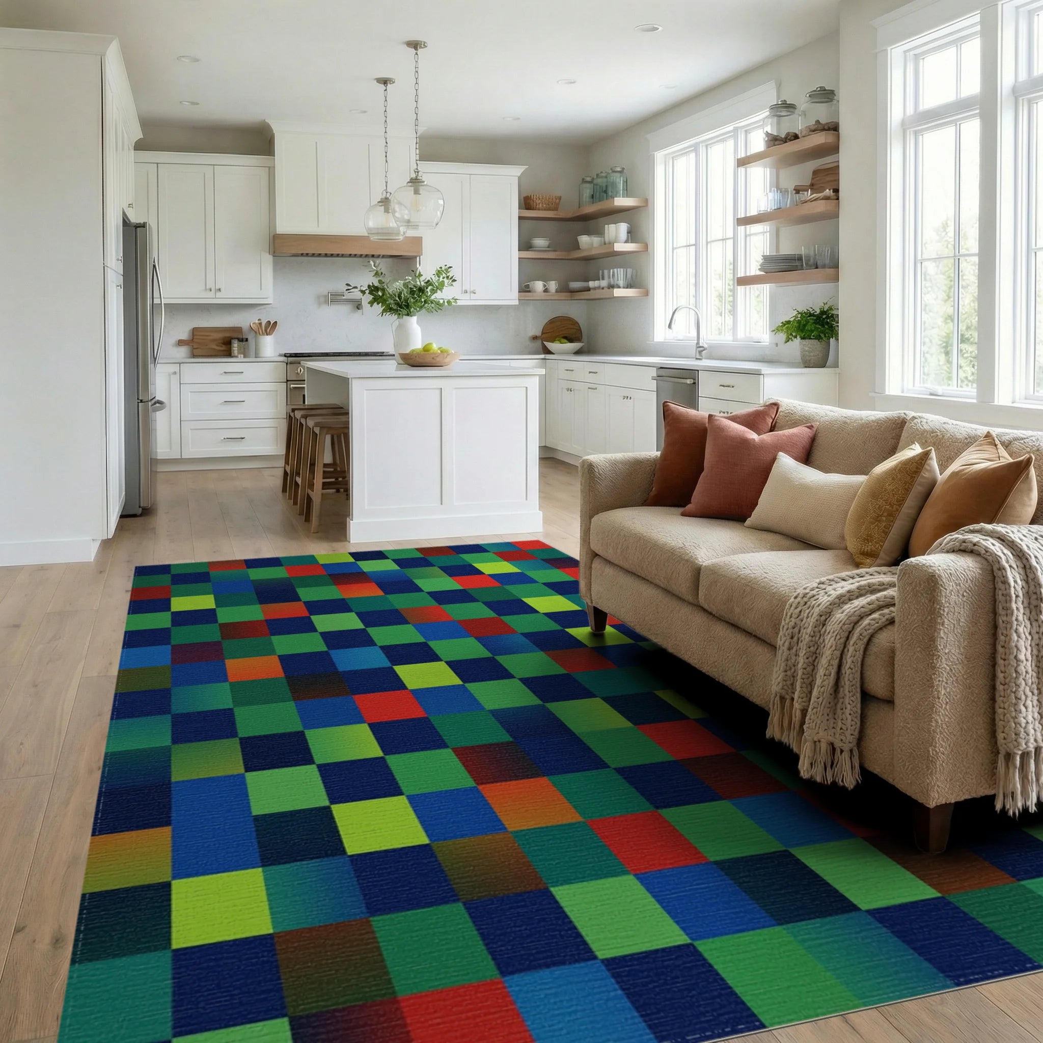 Navy Blue Forest Rug - living_room