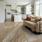 Beige White Gold Rug - living_room
