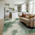 Green Cream Layers Rug - living_room