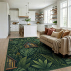 Botanical Cabin Forest Green Area Rug - living_room
