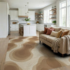 Brown Beige Cream Rug - living_room