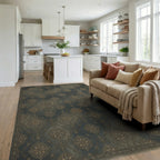 Gray Traditional Persian Rug - living_room