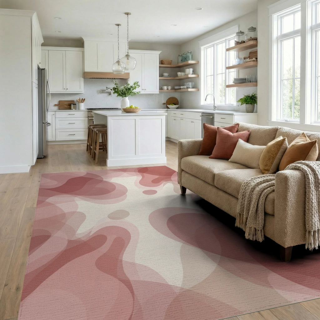 Blush Organic Layered Minimalist Rug - living_room