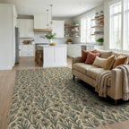 Gray Beige Traditional Rug - living_room