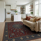 Red Indigo Gold Rug - living_room