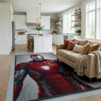Geometric Crimson Abstract Hero Rug - living_room