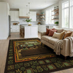 Orange Yellow Brown Rug - living_room