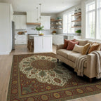 Vintage Red Yellow Rug - living_room