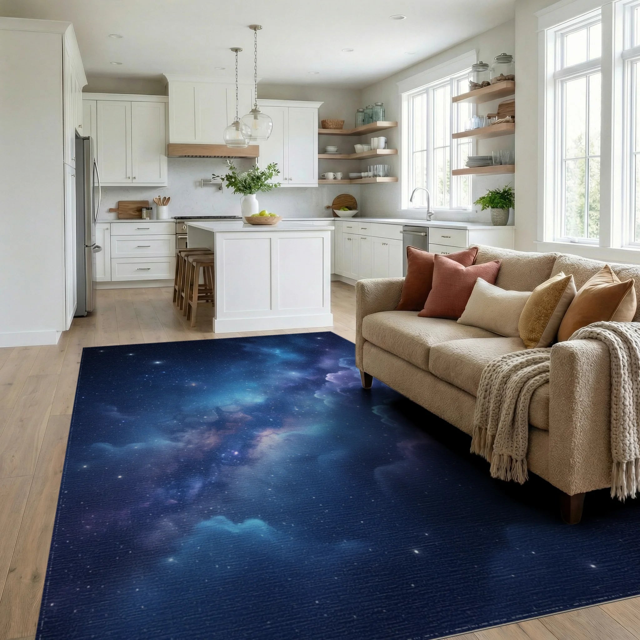 Sky Blue Indigo Rug - living_room