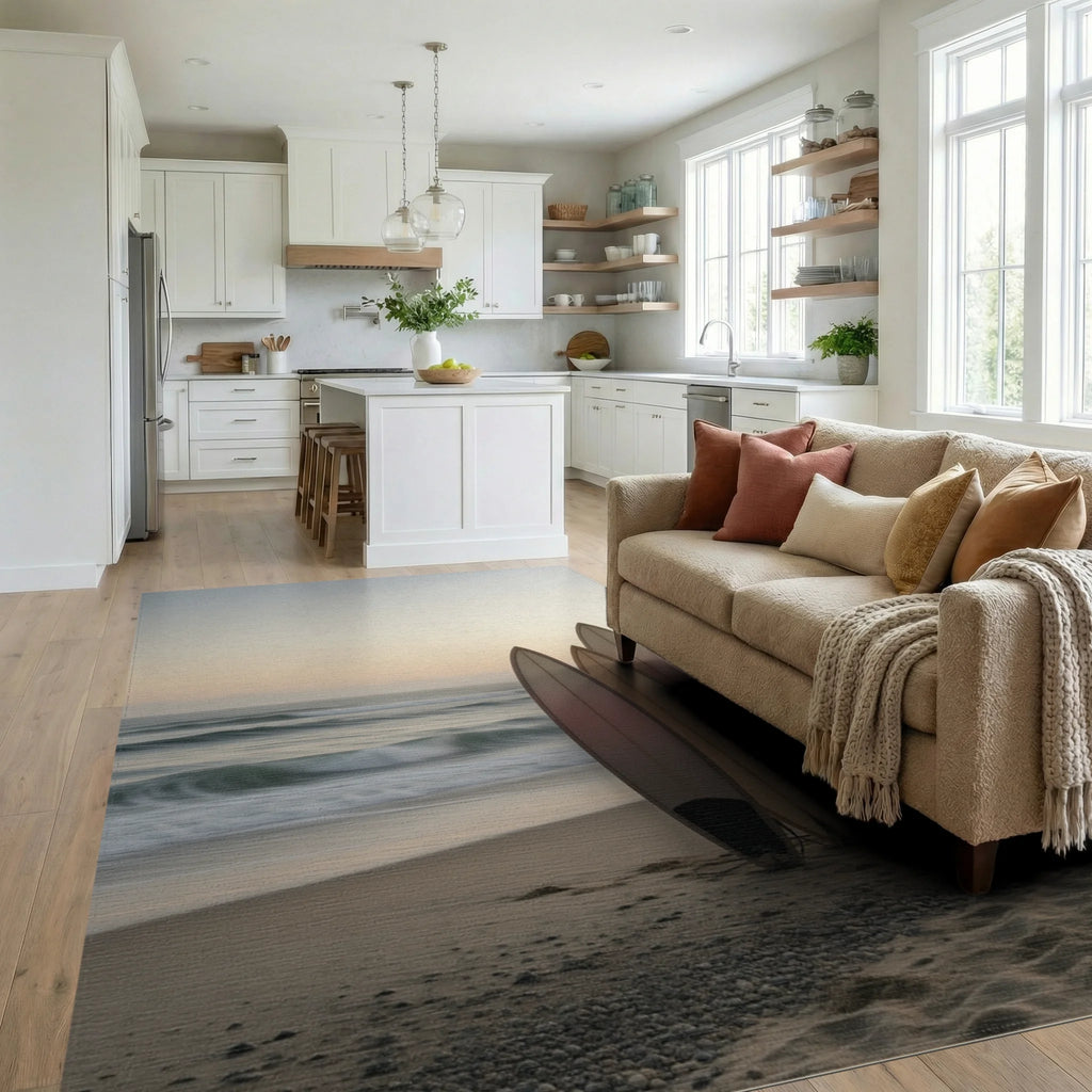 Beige Cream Sky Rug - living_room