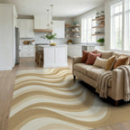 Cream Beige Minimalist Rug - living_room