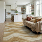Beige Geometric Minimalist Rug - living_room
