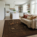 Equestrian Medallion Earth Tone Rug - living_room