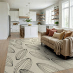 Minimalist Abstract Organic Line Rug - living_room
