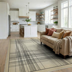 Minimalist Linear Oatmeal Area Rug - living_room