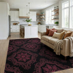 Black Pink Geometric Rug - living_room
