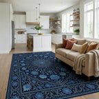 Persian Blue Geometric Rug - living_room