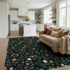 Scandinavian Black Green Rug - living_room