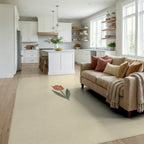 Cream Green Geometric Rug - living_room