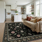 Moroccan Black Gold Rug - living_room
