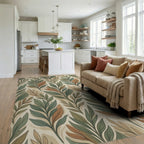 Green Beige Cream Rug - living_room