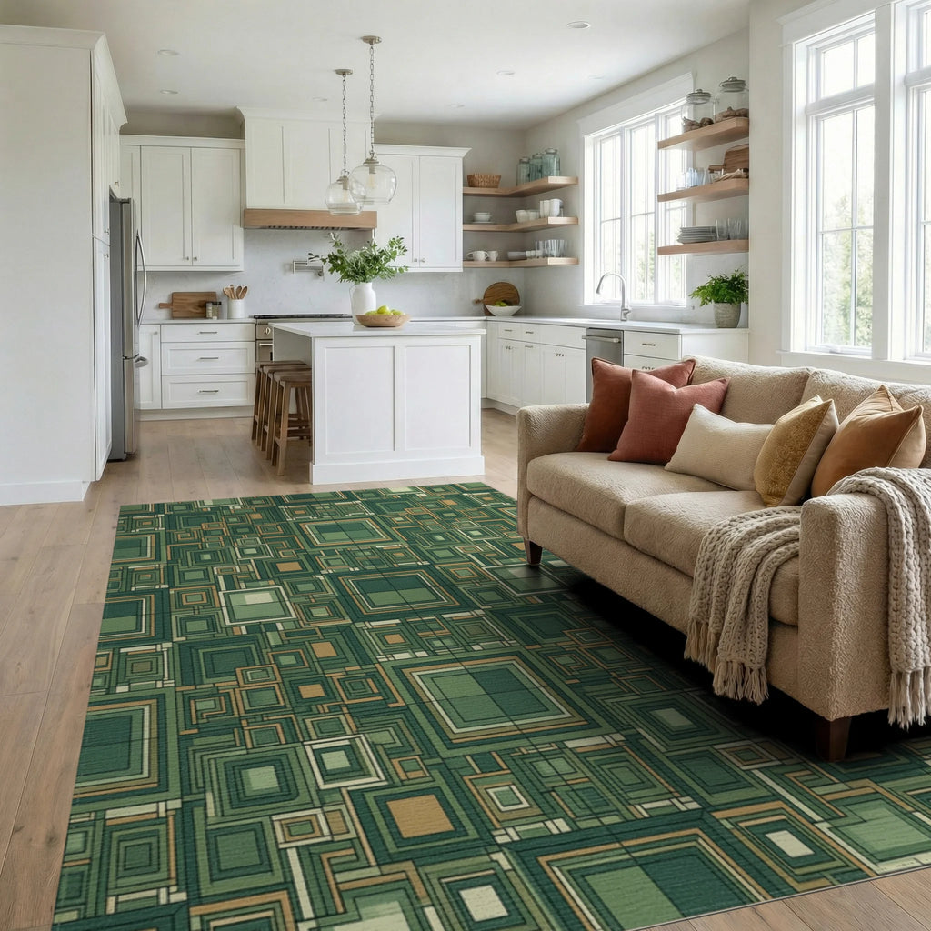 Green Forest Olive Rug - living_room