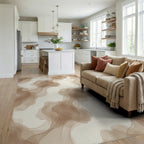 White Brown Cream Rug - living_room