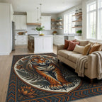 Symmetrical Tiger Medallion Area Rug - living_room