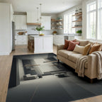 Cream Abstract Minimalist Rug - living_room