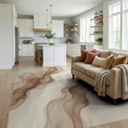 Beige Minimalist Delicate Rug - living_room