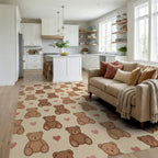 Brown Coral Beige Rug - living_room